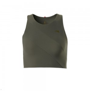 Tracksmith Bell Lap Women's Tops Beetle Green NZ | 19426YRHE