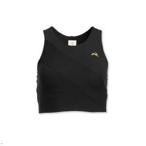 Tracksmith Bell Lap Women's Tops Black NZ | 70369FAYJ