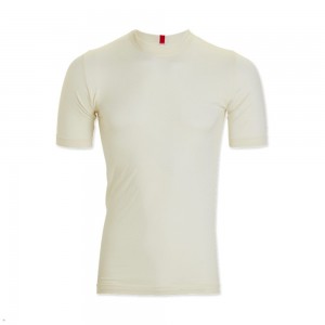 Tracksmith Brighton Base Layer Men's Tee Ivory NZ | 65281LHNG