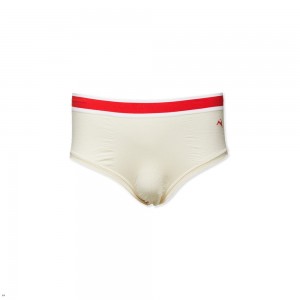 Tracksmith Brighton Briefs Men's Underwear Ivory NZ | 29086LRSB