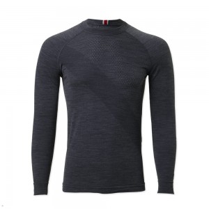 Tracksmith Brighton Men's Base Layer Ebony NZ | 73096JVIT