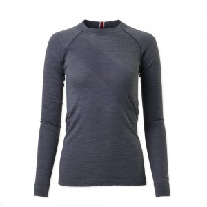 Tracksmith Brighton Women's Base Layer Stone Gray NZ | 51403WIEG