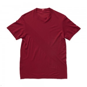 Tracksmith Cambridge Men's Tee Pomegranate NZ | 35874DBPE