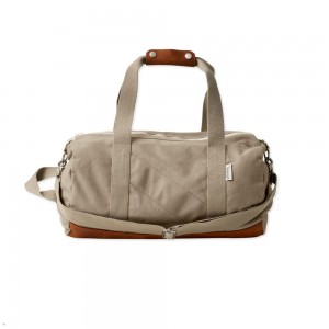 Tracksmith Club Duffel Bags Beige NZ | 43127XJSN