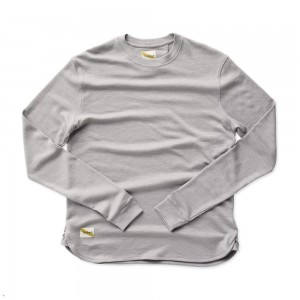 Tracksmith Downeaster Crew Men's Mid Layer Frost Gray NZ | 15698EPDG