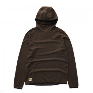 Tracksmith Downeaster Men's Hoodie Coffee Heather NZ | 31920GMOP