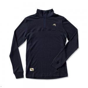 Tracksmith Downeaster Men's Mid Layer Navy NZ | 07415GKCP