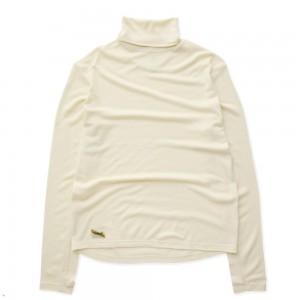 Tracksmith Fells Turtleneck Men's Base Layer Ivory NZ | 46351CJOF