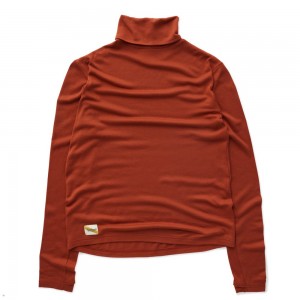 Tracksmith Fells Turtleneck Men's Base Layer Brick Red NZ | 02614YNAJ