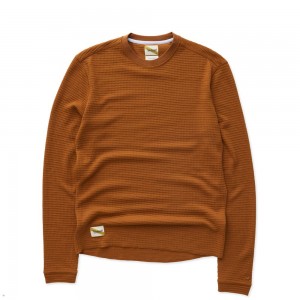 Tracksmith Fells Waffle Men's Base Layer Caramel NZ | 39728SOWC