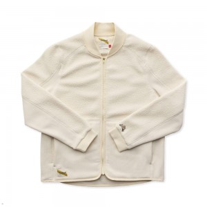 Tracksmith Fens Fleece Women's Jacket Ivory NZ | 74892FQCZ