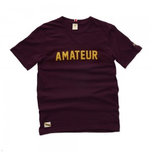 Tracksmith Grayboy Amateur Women's Tee Wine/Yellow NZ | 92305NLZX