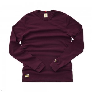 Tracksmith Grayboy Long Sleeve Men's Shirts Wine NZ | 89145NCVL