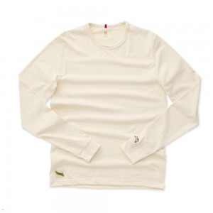 Tracksmith Grayboy Long Sleeve Men's Shirts Ivory NZ | 69348SCAN