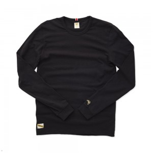 Tracksmith Grayboy Long Sleeve Men's Shirts Black NZ | 04983JISY