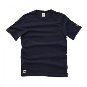 Tracksmith Grayboy Men's Tee Navy NZ | 60938JKHS