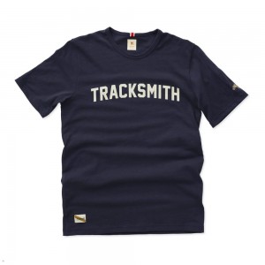 Tracksmith Grayboy Women's Tee Navy/Ivory NZ | 59067CEAT