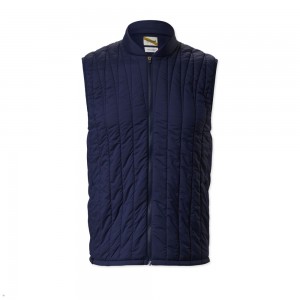 Tracksmith Harbor Men's Vest Navy NZ | 57490XIGZ