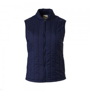 Tracksmith Harbor Women's Vest Navy NZ | 78923JHDQ