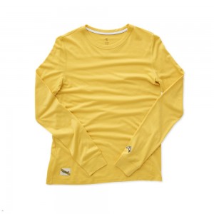 Tracksmith Harrier Long Sleeve Women's Shirts Goldenrod NZ | 25308EHVX