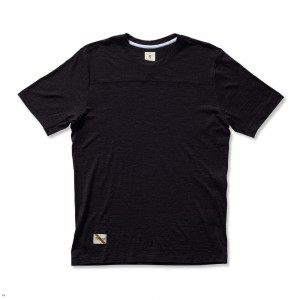 Tracksmith Harrier Men's Tee Black NZ | 59041ICQU