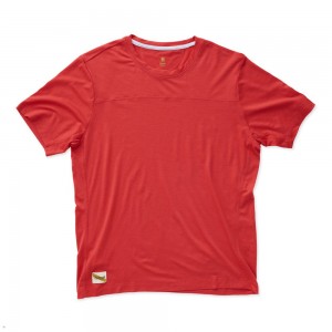 Tracksmith Harrier Men's Tee Dark Rose NZ | 03951AXMS