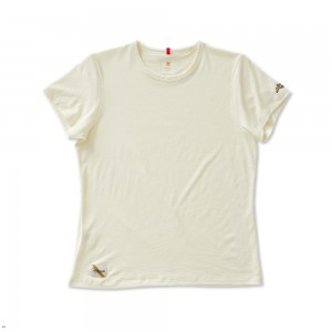 Tracksmith Harrier Women's Tee Ivory NZ | 69053LHZJ