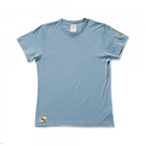 Tracksmith Harrier Women's Tee Stonewash NZ | 49708QNEG