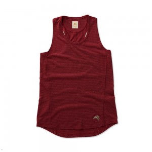 Tracksmith Horizon Women's Tank Pomegranate Stripe NZ | 95327THPV