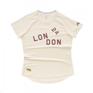 Tracksmith London Women's Tee Ivory NZ | 06925SEFC