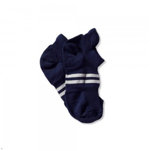 Tracksmith Merino No Show Sock Navy/Ivory NZ | 29087EYKT