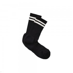 Tracksmith Merino Tube Sock Black/Ivory NZ | 57042HXZR