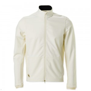 Tracksmith NDO Men's Jacket Ivory NZ | 89432KOLJ