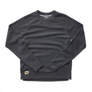 Tracksmith Rapid Transit Crew Men's Sweatshirt Ebony NZ | 89015UFCI