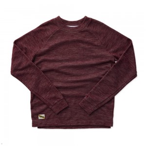 Tracksmith Rapid Transit Crew Men's Sweatshirt Crimson NZ | 84123EUXR