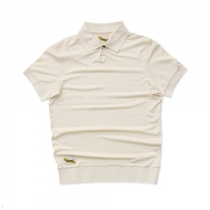 Tracksmith Rapid Transit Polo Women's Shirts Ivory NZ | 23087RFDS