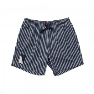 Tracksmith Run Cannonball Run Men's Shorts Navy/Ivory Stripe NZ | 73016SHFI