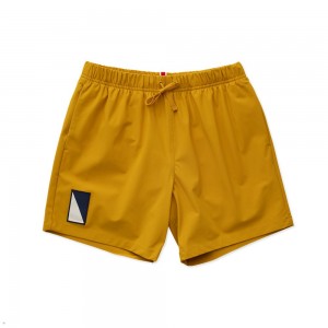 Tracksmith Run Cannonball Run Men's Shorts Faded Marigold/Ivory NZ | 73628HLKZ