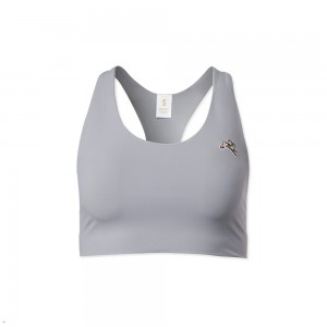 Tracksmith Run Cannonball Run Women's Bra Dark Silver NZ | 10234LSUX