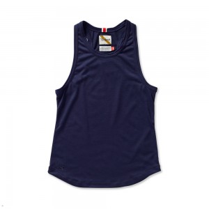 Tracksmith Run Cannonball Run Women's Tank Navy NZ | 58023BPDY