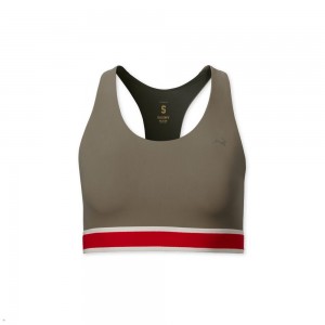 Tracksmith Run Women's Bra Khaki NZ | 50478IZUP