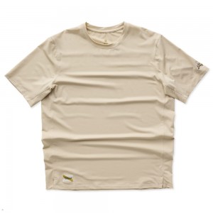 Tracksmith Session Men's Tee Cement NZ | 69042OYBF