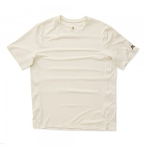 Tracksmith Session Men's Tee Ivory NZ | 09368AJIG