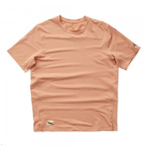 Tracksmith Session Men's Tee Muted Clay NZ | 83729IFMS