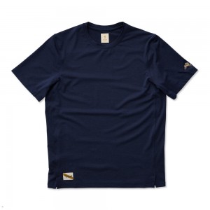 Tracksmith Session Men's Tee Navy NZ | 96750CMKO