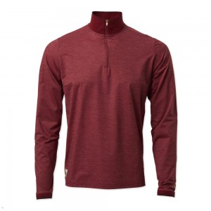 Tracksmith Session Quarter Zip Men's Mid Layer Crimson NZ | 71820VFEK