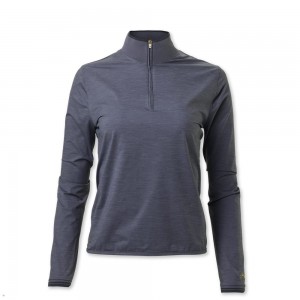 Tracksmith Session Quarter Zip Women's Mid Layer Stone Gray NZ | 14698SXUP