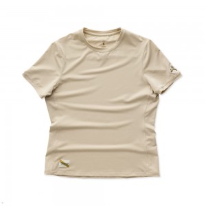 Tracksmith Session Women's Tee Cement NZ | 79408NDPZ