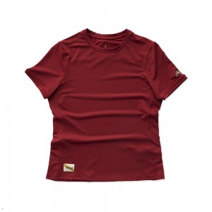 Tracksmith Session Women's Tee Crimson NZ | 21548ZUKL