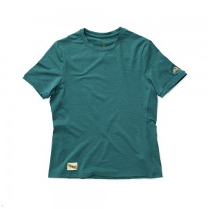 Tracksmith Session Women's Tee Dark Spruce NZ | 90628UQML